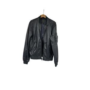 Public School Navy Blue Leather Jacket Men’s Large READ
